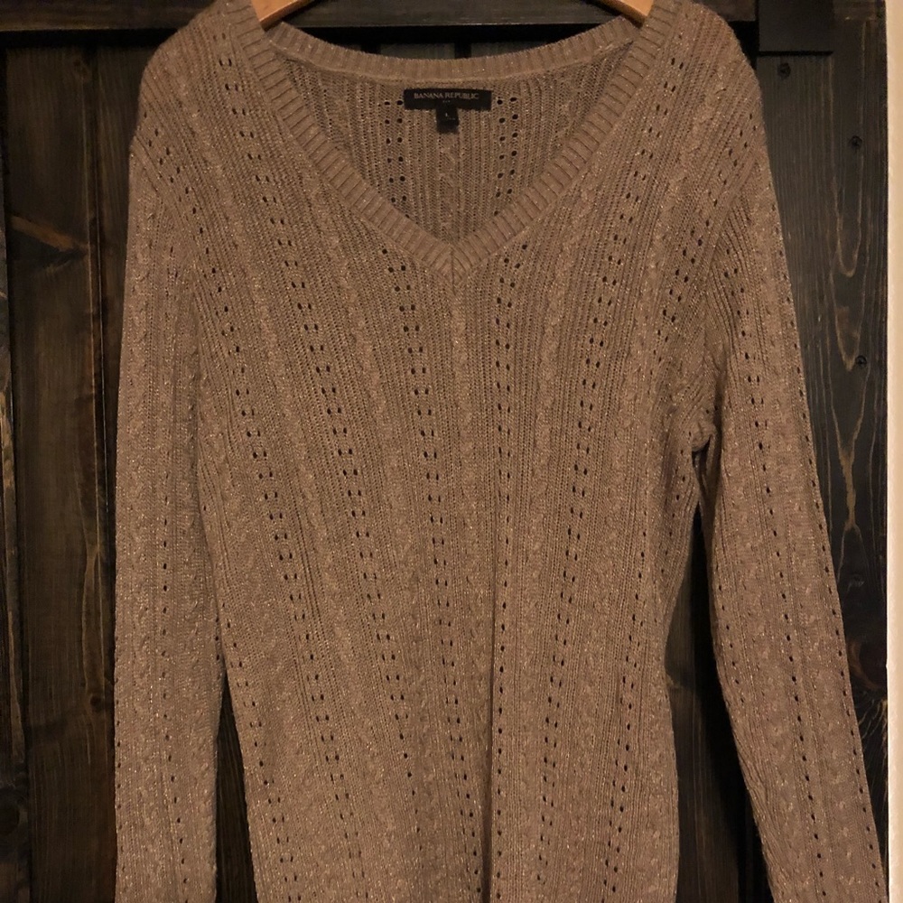 Banana Republic gold sparkly sweater